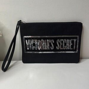 Victoria's Secret Black Wristlet Clutch Sleek Design